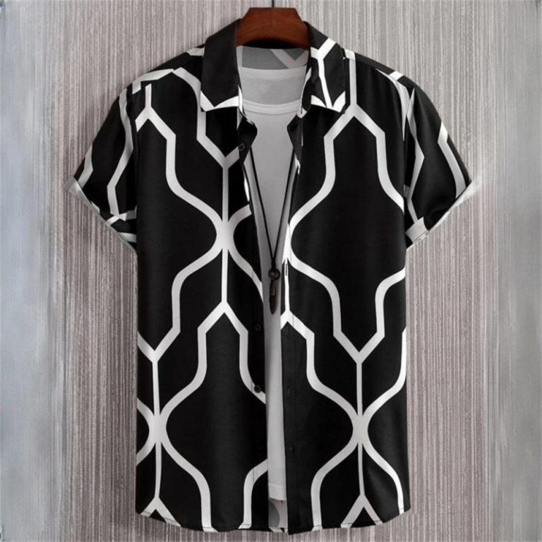 Best-Selling Men's Shirts 3D Digital Splicing Printing Blouse High-Quality Plus Size Men's Clothing