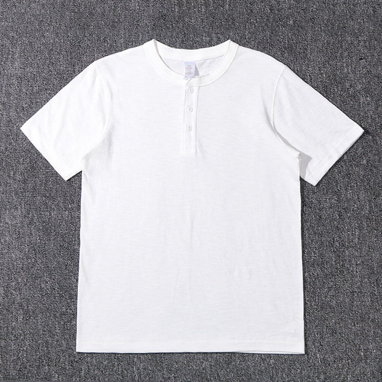 New Style Men's Short-Sleeved Crewneck T-Shirt Made of Thick Cotton, Featuring a Retro, Loose, Soft, Washed, and Thin Design, with a Summer Style Clothing