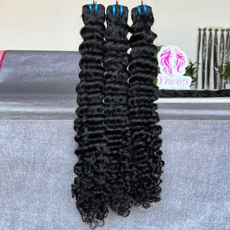 12A 100% Raw Unprocessed Virgin Hair Deep Curly Bundles Weft Extensions Wholesale Vietnamese Curly Human Hair Bundles Vendor