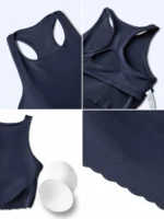 2 PCS Fantastic Summer Outfits Crewneck Padded Tank Tops + Lace Hem Athletic Skirts with Pockets and Shorts, Custom Logo Paddle Tennis Clothes for Ladies