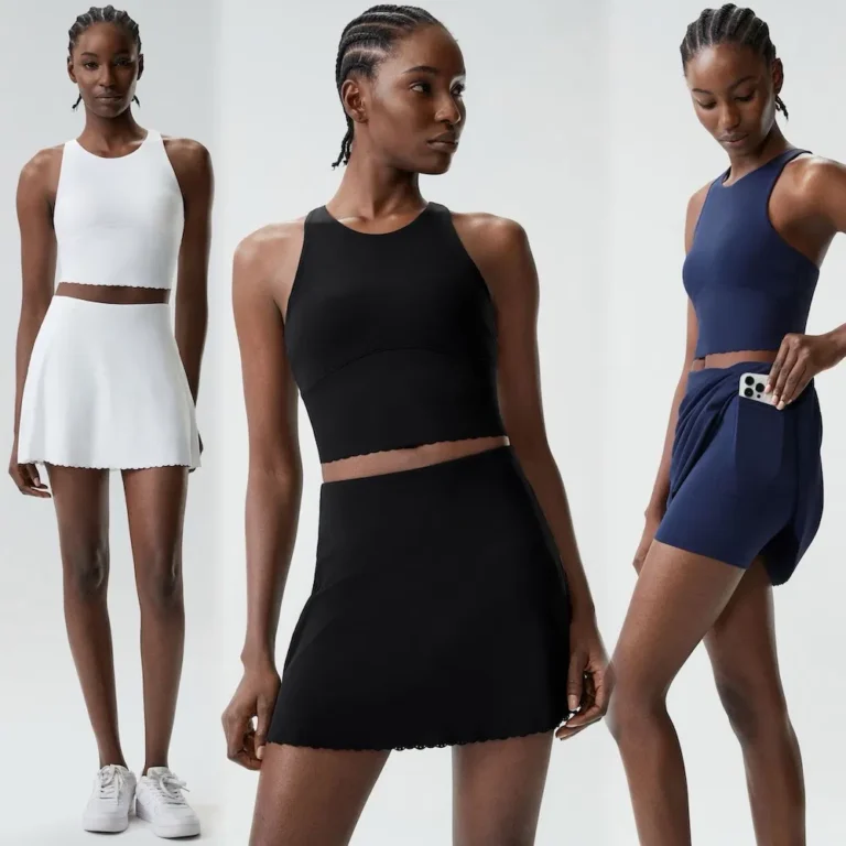 2 PCS Fantastic Summer Outfits Crewneck Padded Tank Tops + Lace Hem Athletic Skirts with Pockets and Shorts, Custom Logo Paddle Tennis Clothes for Ladies