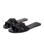 2024 popular model ZAR new pressed diamond decorated women's slippers European and American women's sandals sandals summer flat bottom