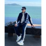 2025 new men's high-end stand-up collar sports suit jacket sports two-piece set casual trend light luxury versatile style
