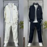 2025 new men's high-end stand-up collar sports suit jacket sports two-piece set casual trend light luxury versatile style