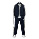 2025 new men's high-end stand-up collar sports suit jacket sports two-piece set casual trend light luxury versatile style