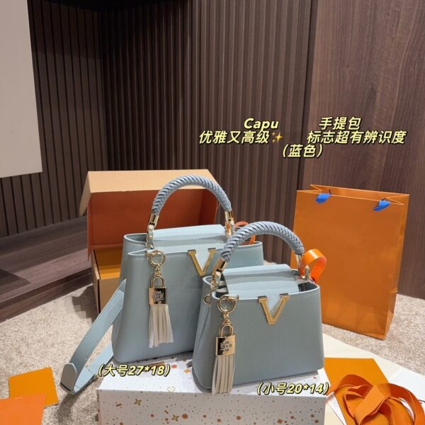 2025 new multi-color pebbled handbag, fashionable pendant lady bag, large capacity single shoulder crossbody bag, commuter bag