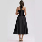 2025 New Summer Slim Suspender Long Skirt European and American Style Fashion Printed Halter Neck Lace Dress