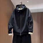 2025 Spring and Autumn Trendy Brand Heiwu Casual Sports Suit Men's Trendy Loose Hooded Jacket Trousers Two-piece Set