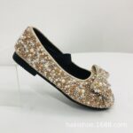 2025 Summer Bow Lady Girl Princess Baby Rhinestone Single Shoes Leather Shoes Dance Wholesale Crystal Princess Style