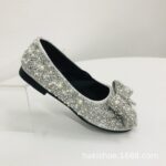 2025 Summer Bow Lady Girl Princess Baby Rhinestone Single Shoes Leather Shoes Dance Wholesale Crystal Princess Style