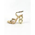 2025 Summer New European and American Sexy Thick Heel Women's Shoes Square Toe Cross Fashion Special Shape Heel High Heel Sandals Foreign Trade 42