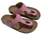 2026 European and American foreign trade flip-flops for women, trendy flip-flops for outer wear, non-slip, fashionable flat bottom cork flip-flops, large size factory ready stock