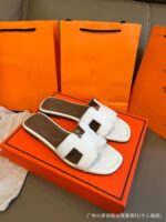 2026 foreign trade cross-border classic H slippers sheepskin flat slippers beach slippers women's sandals