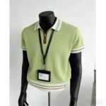 2026 French high-end men's casual sweater top lapel t-shirt summer new fashion men's short-sleeved po