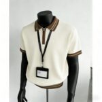 2026 French high-end men's casual sweater top lapel t-shirt summer new fashion men's short-sleeved po