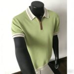 2026 French high-end men's casual sweater top lapel t-shirt summer new fashion men's short-sleeved po
