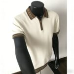 2026 French high-end men's casual sweater top lapel t-shirt summer new fashion men's short-sleeved po