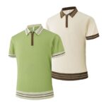 2026 French high-end men's casual sweater top lapel t-shirt summer new fashion men's short-sleeved po