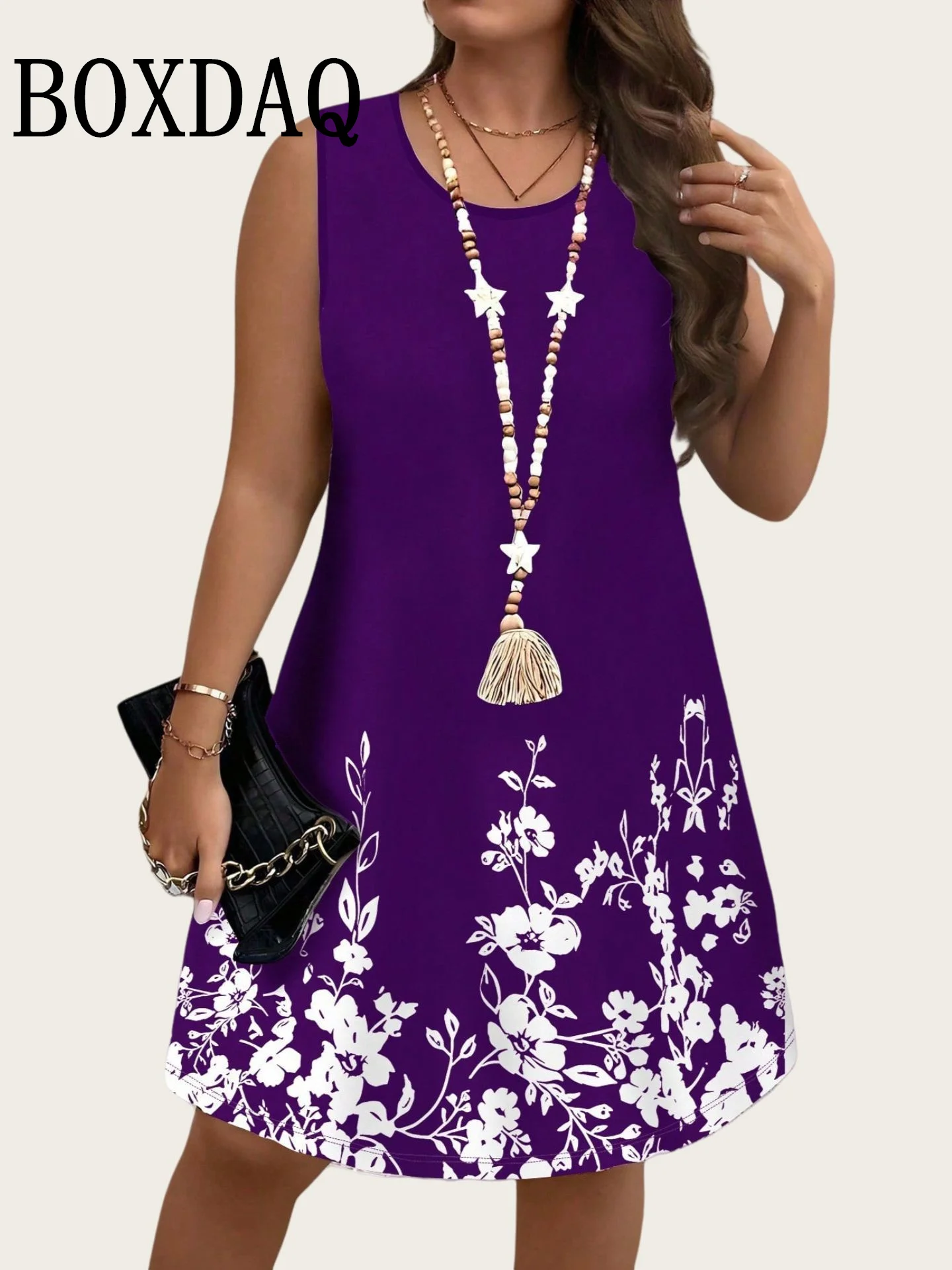 2026 Summer New Women's Sleeveless Dresses Loose Plus Size Dresses Beach Vacation Casual Tank Floral Print Women A-Line Dresses 2026 Summer New Women's Sleeveless Dresses Loose Plus Size Dresses Beach Vacation Casual Tank Floral Print Women A-Line Dresses