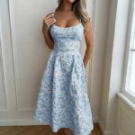 2026 Women Flower Strap Dress Summer Sleeveless Embossed Jacquard Backless Sling Maxi Dresses Female Casual Long Camisole Skirt