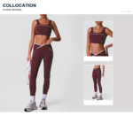 2PCS Color-Collision Workout Set Luxury Gym Outfits for Women, Trendy Push-up Sports Bra + Cross Waisted Compression Yoga Pants with Scrunch Butt