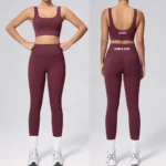 2PCS Premium and Superior Stretchy Simple Sports Bra + V-Shaped High Waisted Fitness Leggings with Side Pockets, High End Activewear Set for Women