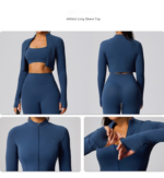 3 Piece Premium Soft Simple Fashion Workout Sets for Woman, High Waist Leggings and Sports Bra + Yoga Jacket Matching Gym Pilates Running Outfits