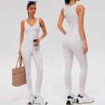 3PCS Soft Comfortable Casual Activewear Set for Women, Lifestyle U Neck Athletic Tank with Bra + High Waisted Biker Shorts + Yoga Leggings