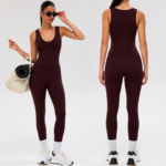 3PCS Soft Comfortable Casual Activewear Set for Women, Lifestyle U Neck Athletic Tank with Bra + High Waisted Biker Shorts + Yoga Leggings