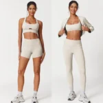 7PCS Premium Quality Sexy Activewear Set Fitness Clothes for Women, Long Sleeve Cropped Cape + Sports Bra + Gym Shorts+Yoga Leggings + Flare Sweatpants