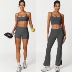 7PCS Premium Quality Sexy Activewear Set Fitness Clothes for Women, Long Sleeve Cropped Cape + Sports Bra + Gym Shorts+Yoga Leggings + Flare Sweatpants