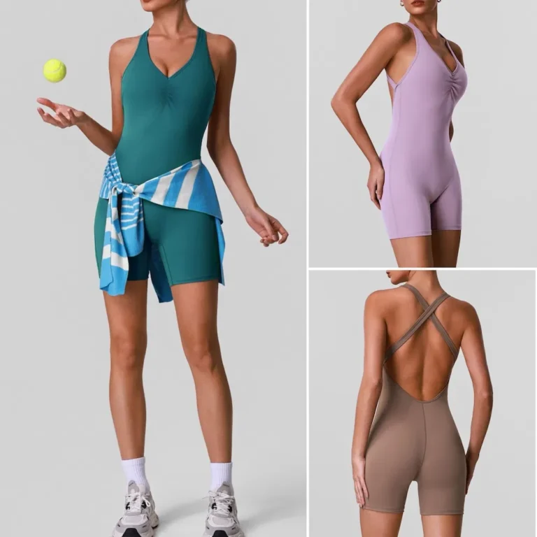 Amazon Top Picked Cross Back Workout Jumpsuit V Neck Gym Training Romper for Woman, Sleeveless Yoga and Pilates Playsuit Pole Dance Unitard with Bra