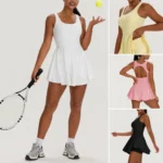 Amazon Top Selling Two-Piece Fantastic Backless Activewear Tank Dress with Built in Bra for Women, Custom Print Logo Open Back Travel Club Tennis Dresses