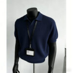 American texture old money style knitted POLO collar knitted short-sleeved men's summer slim-fitting short top with cool lapel