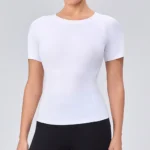 Best Seller Polyester Gym Sports Tops Short Sleeve Yoga and Pilates Fitness Tees for Women, Compression Shirts Running Athletic T-Shirts Workout Baselayer