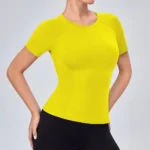 Best Seller Polyester Gym Sports Tops Short Sleeve Yoga and Pilates Fitness Tees for Women, Compression Shirts Running Athletic T-Shirts Workout Baselayer