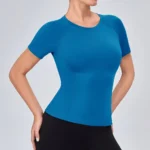 Best Seller Polyester Gym Sports Tops Short Sleeve Yoga and Pilates Fitness Tees for Women, Compression Shirts Running Athletic T-Shirts Workout Baselayer