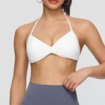 Best Seller Sujetador Deportivo Cute Pleated Front Sports Bra with Adjustable Straps, Push-up Activewear Tops Backless Fitness Bralette with Removable Pads
