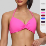 Best Seller Sujetador Deportivo Cute Pleated Front Sports Bra with Adjustable Straps, Push-up Activewear Tops Backless Fitness Bralette with Removable Pads