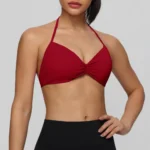 Best Seller Sujetador Deportivo Cute Pleated Front Sports Bra with Adjustable Straps, Push-up Activewear Tops Backless Fitness Bralette with Removable Pads