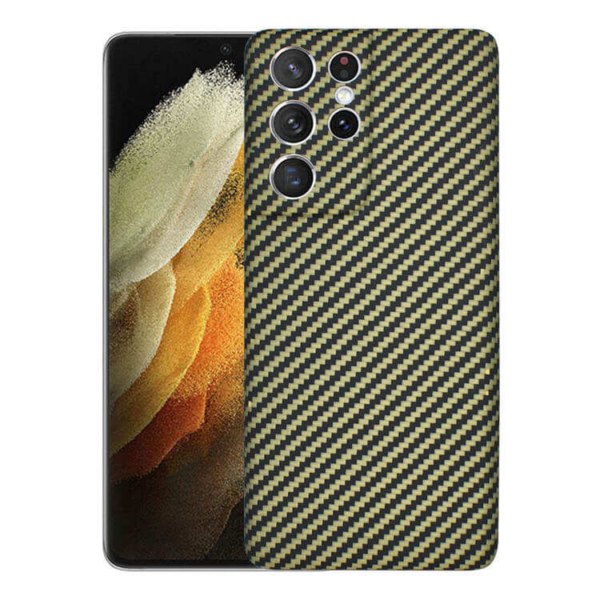 Cell Phone Accessories Green and Black Color Aramid Fiber Phone Case for Samsung S21 Ultra