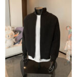 cleanfit zipper sweater men's autumn Korean style lazy high-end knitted sweater American stand-up collar cardigan jacket