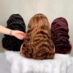 Cross-border 13x4 super double drawn loose body color wig human hair