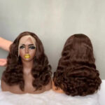 Cross-border 13x4 super double drawn loose body color wig human hair