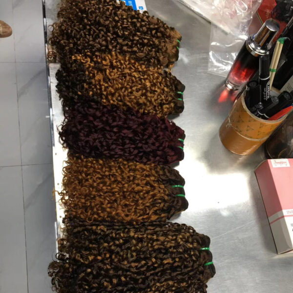 Cross-border 14A SDD super double drawn pixie curly color human hair