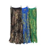 Cross-border foreign trade retro printed versatile skirt for women high-waisted A-line mid-length pleated skirt with large hem and drape