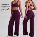 Custom Logo Premium Quality and Fancy Backless Workout Sets for Women, Two Piece Sports Bra with Matching Straight Leg Yoga Pants Gym Pilates Outfits