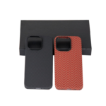 Customized Fine Texture Metal Ring Camera Protection Aramid Fiber Material Mobile Phone Case for iPhone 15 PRO
