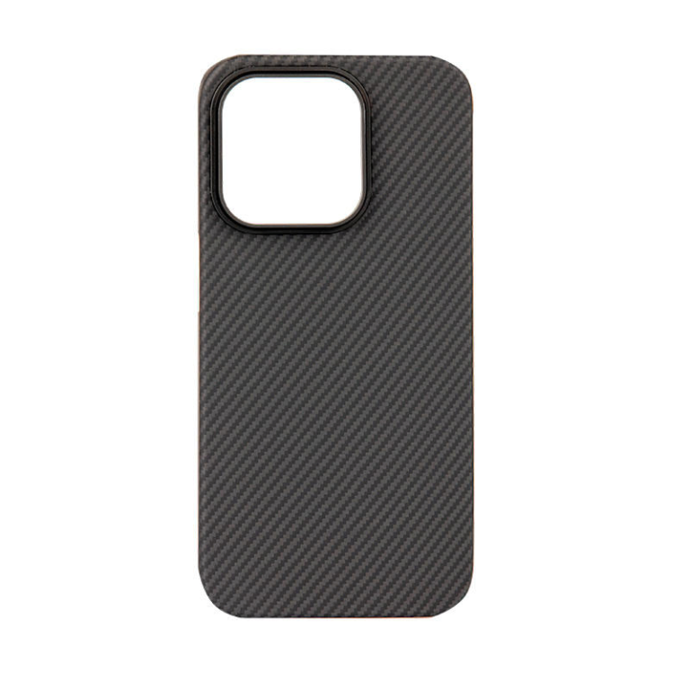 Customized Fine Texture Metal Ring Camera Protection Aramid Fiber Material Mobile Phone Case for iPhone 15 PRO
