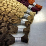 Customized human hair deep curly multi-color hair bundle Bulk human hair real hair wig